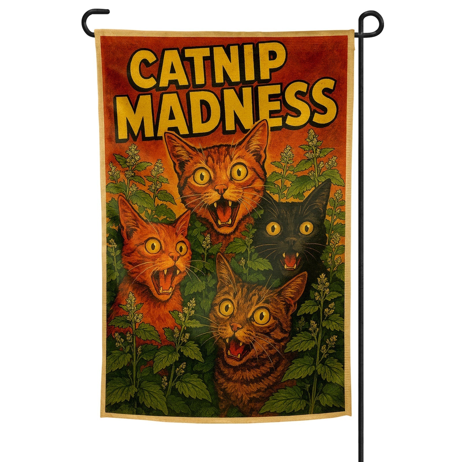 Catnip Madness Garden Flag