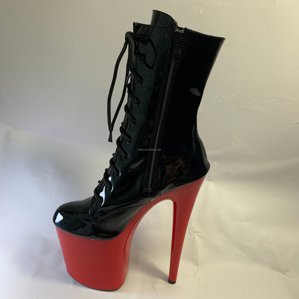Black Sexy Platform Boots Heel