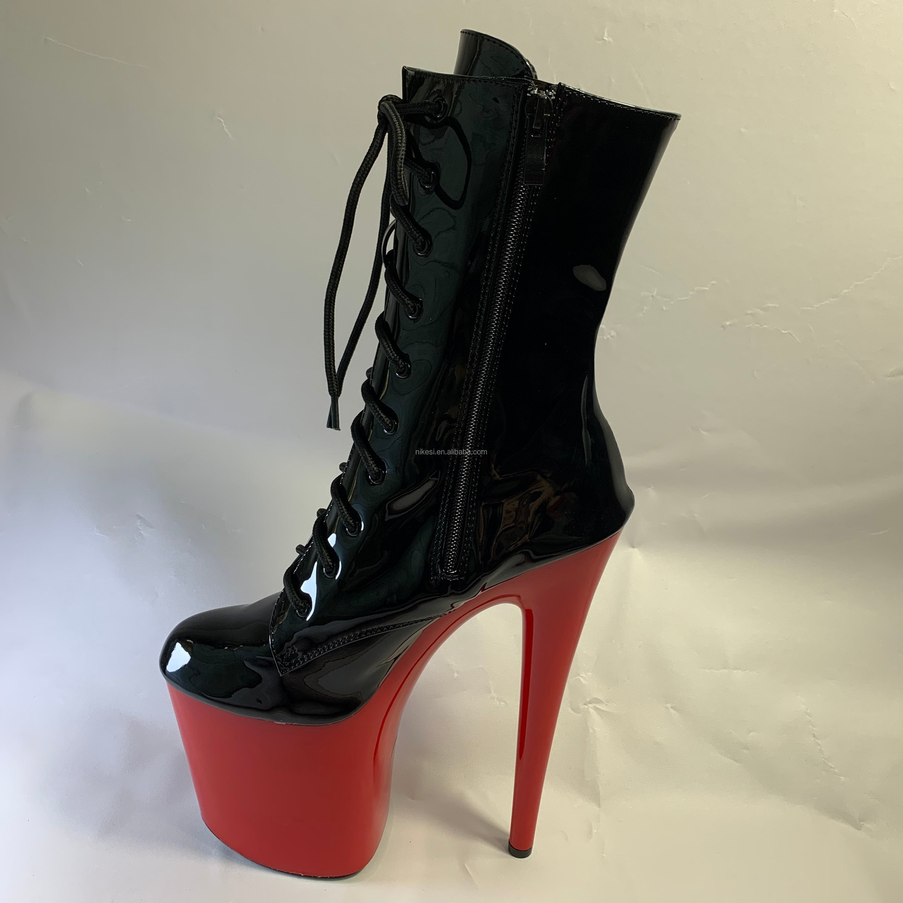 Black Sexy Platform Boots Heel