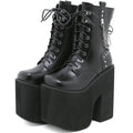 Platform Boots Metal Chain Goth Punk